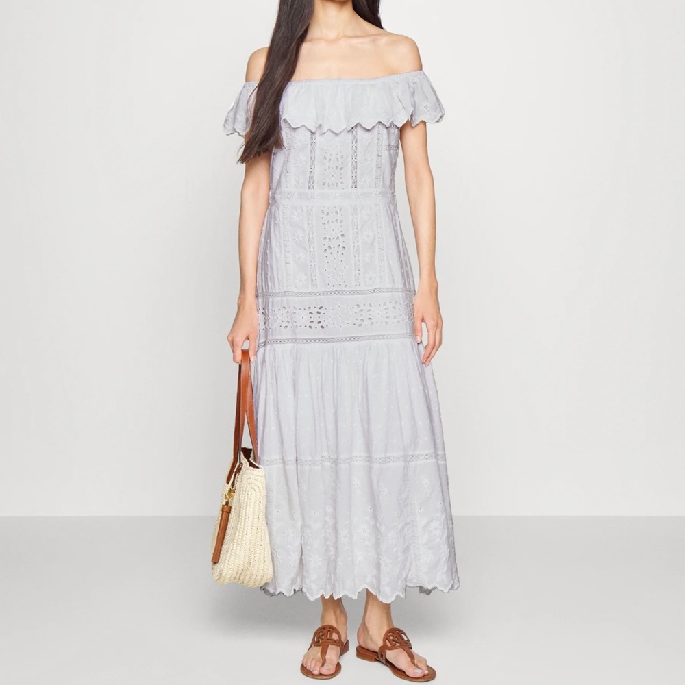 Lauren Ralph Lauren  Eyelet Off-the-Shoulder Maxi Dress.